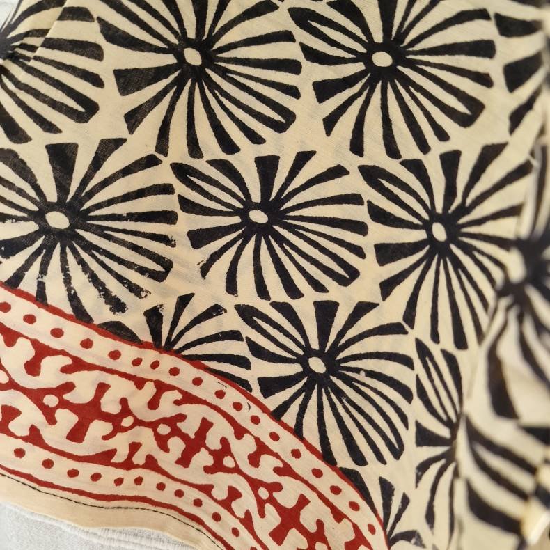 Bomulds kimono bloktryk kort No.7