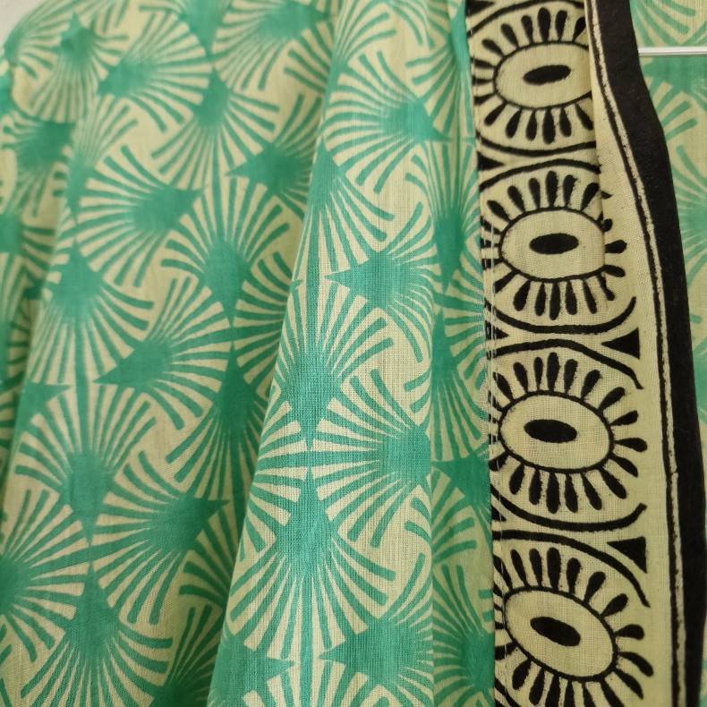 Bomulds kimono bloktryk lang No.8