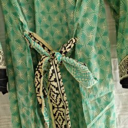 Bomulds kimono bloktryk lang No.8