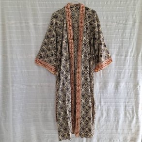 Bomulds kimono bloktryk lang No.9