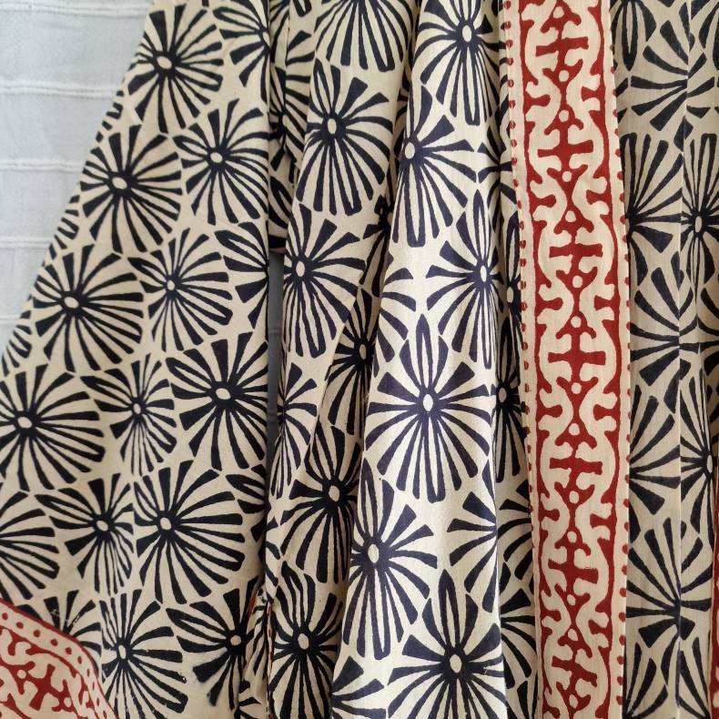 Bomulds kimono bloktryk lang No.9