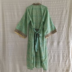 Bomulds kimono bloktryk lang No.11