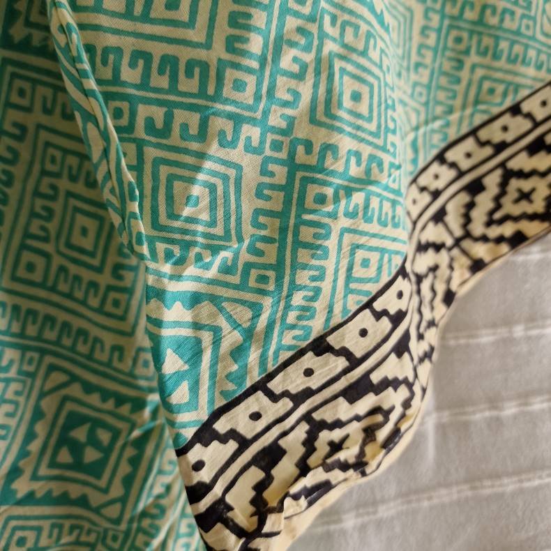 Bomulds kimono bloktryk lang No.11