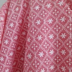 Bomulds kaftan med broderi rosa