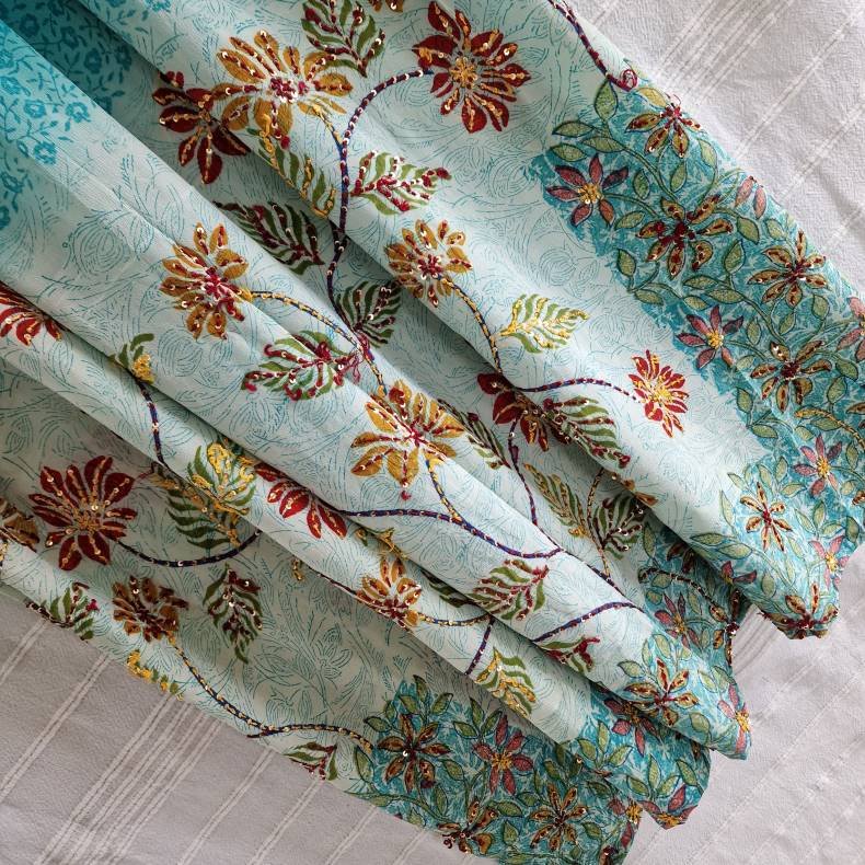 Iris vintage silke kjolen l/xl No. 17