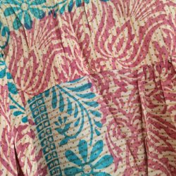 Skjorte med skd vintage saree silke pink/rd/turkis l/xl