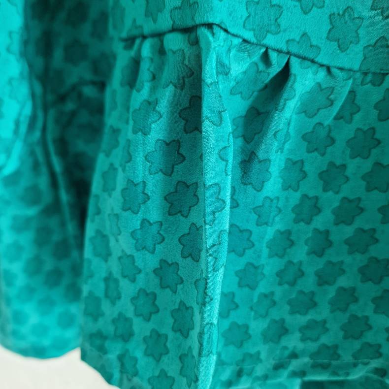 Skjorte med skd vintage saree silke grnturkis l/xl