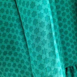 Skjorte med skd vintage saree silke grnturkis l/xl