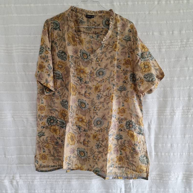 Lilje T-shirt Vintage silke saree s/m No.1