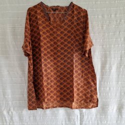 Lilje T-shirt Unika Vintage silke saree l/xl No.8