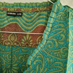 Lilje T-shirt Unika Vintage silke saree l/xl No.11