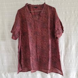 Lilje T-shirt Unika Vintage silke saree l/xl No.12