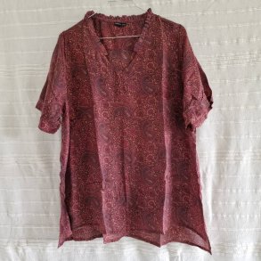 Lilje T-shirt Unika Vintage silke saree l/xl No.12