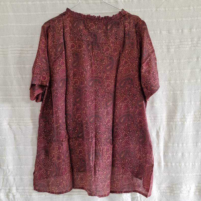 Lilje T-shirt Unika Vintage silke saree l/xl No.12