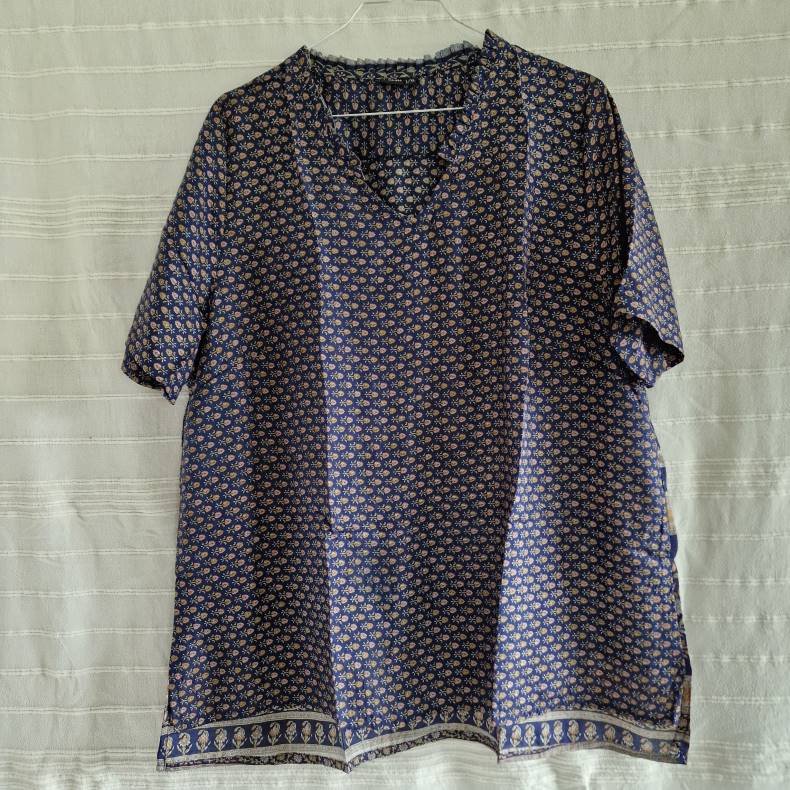 Lilje T-shirt Unika Vintage silke saree l/xl No.14 