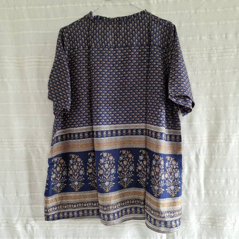 Lilje T-shirt Unika Vintage silke saree l/xl No.14 