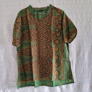 Lilje T-shirt Unika Vintage silke saree l/xl No.19