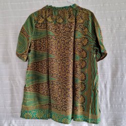 Lilje T-shirt Unika Vintage silke saree l/xl No.19