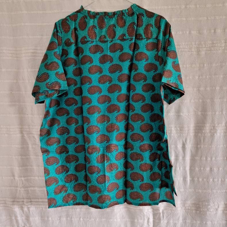 Lilje T-shirt Unika Vintage silke saree l/xl No.20