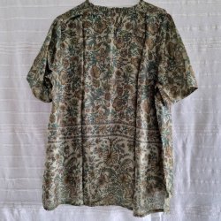 Lilje T-shirt Unika Vintage silke saree l/xl No.21
