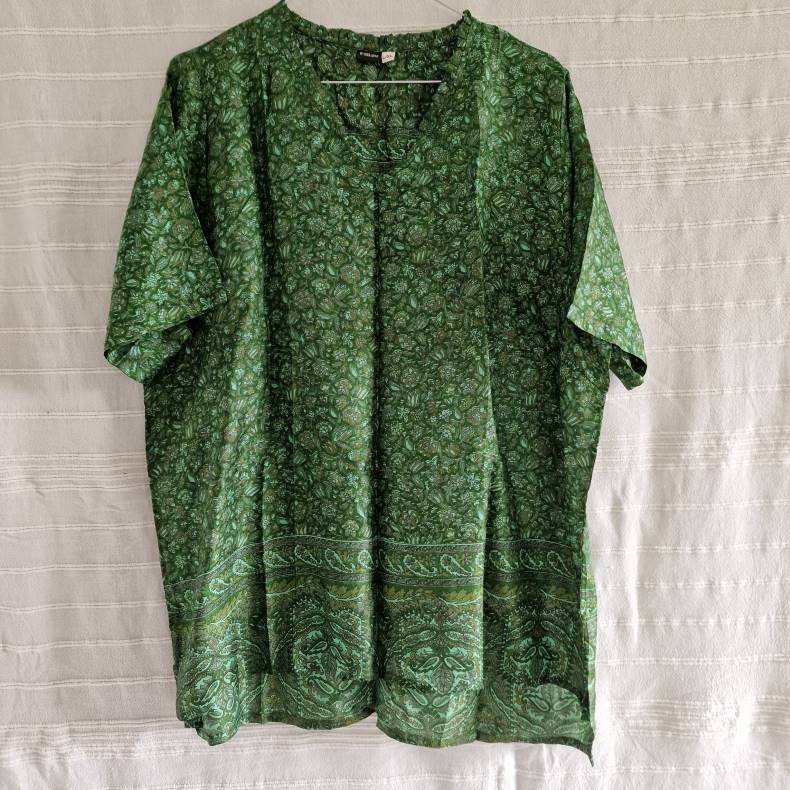 Lilje T-shirt Unika Vintage silke saree l/xl No.23