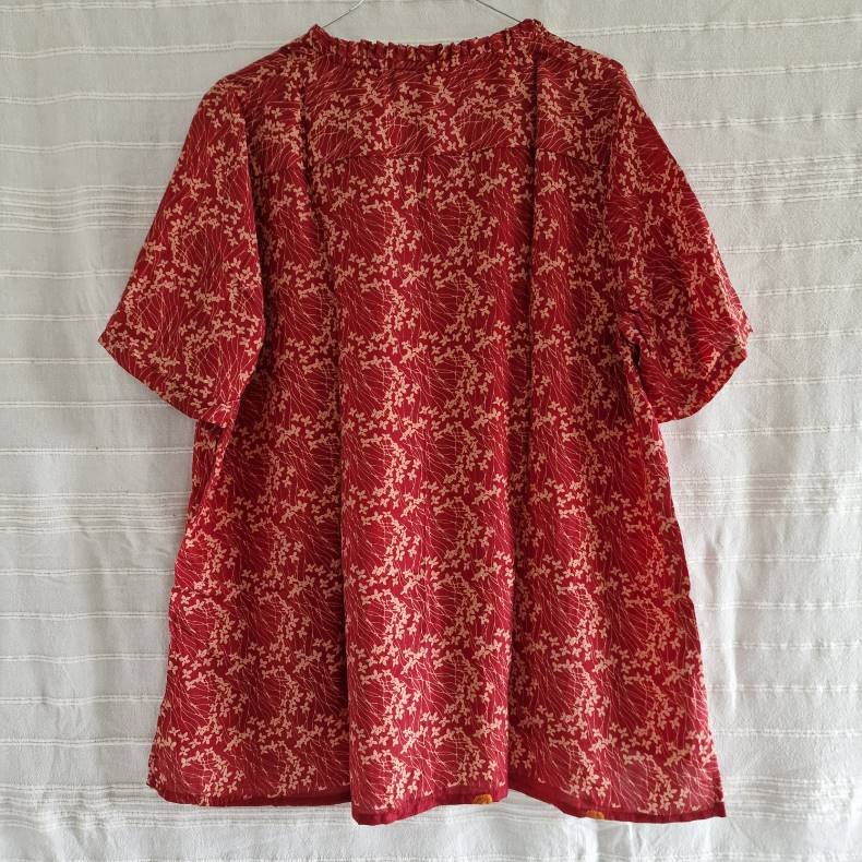 Lilje T-shirt Unika Vintage silke saree l/xl No.26