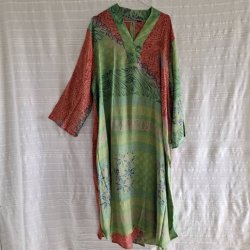 Lotus kaftan vintage silke kjole  No.14