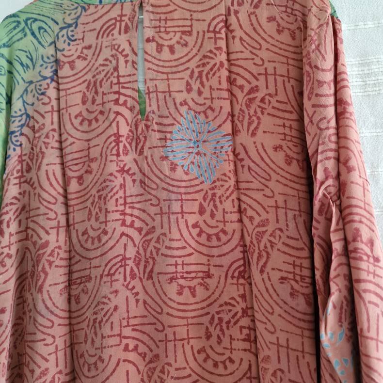 Lotus kaftan vintage silke kjole  No.14