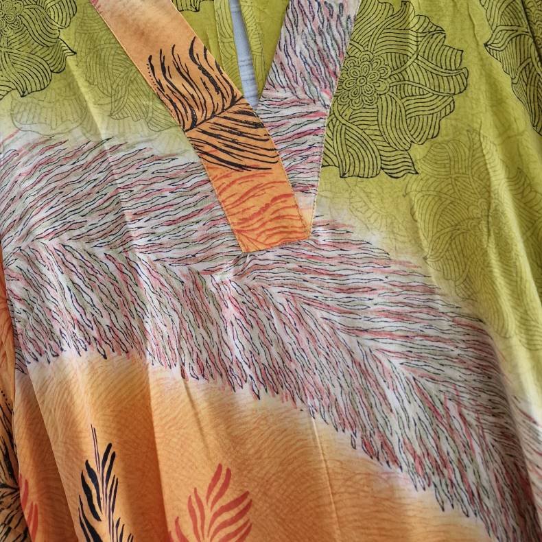 Lotus kaftan vintage silke kjole  No.16