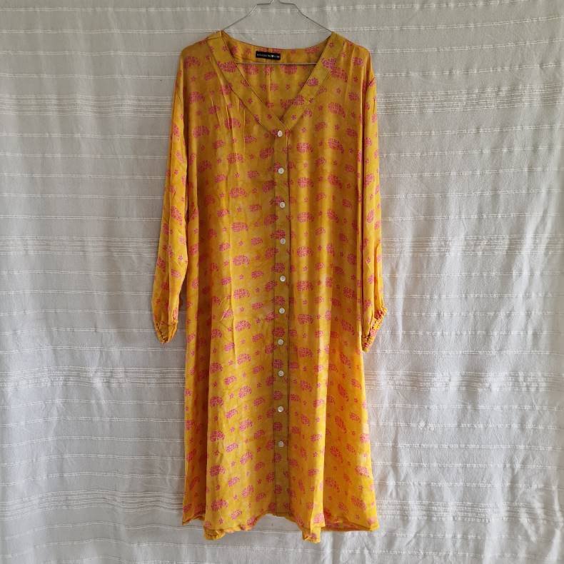 Rose vintage silke kjole No.17