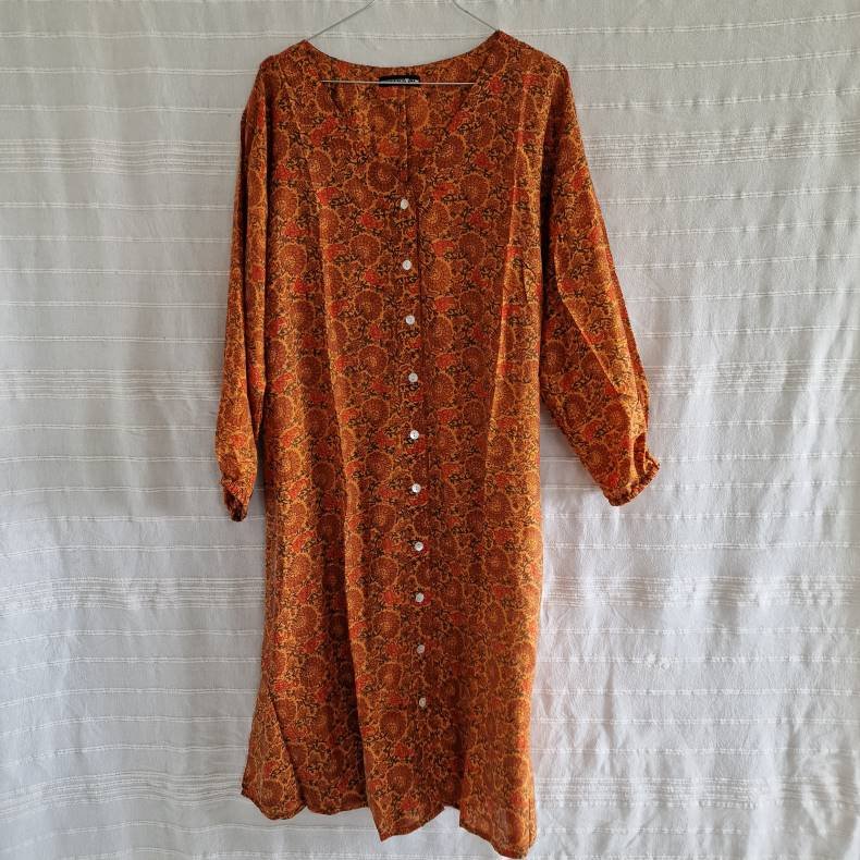 Rose vintage silke kjole No.20