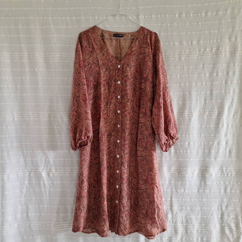 Rose vintage silke kjole No.37