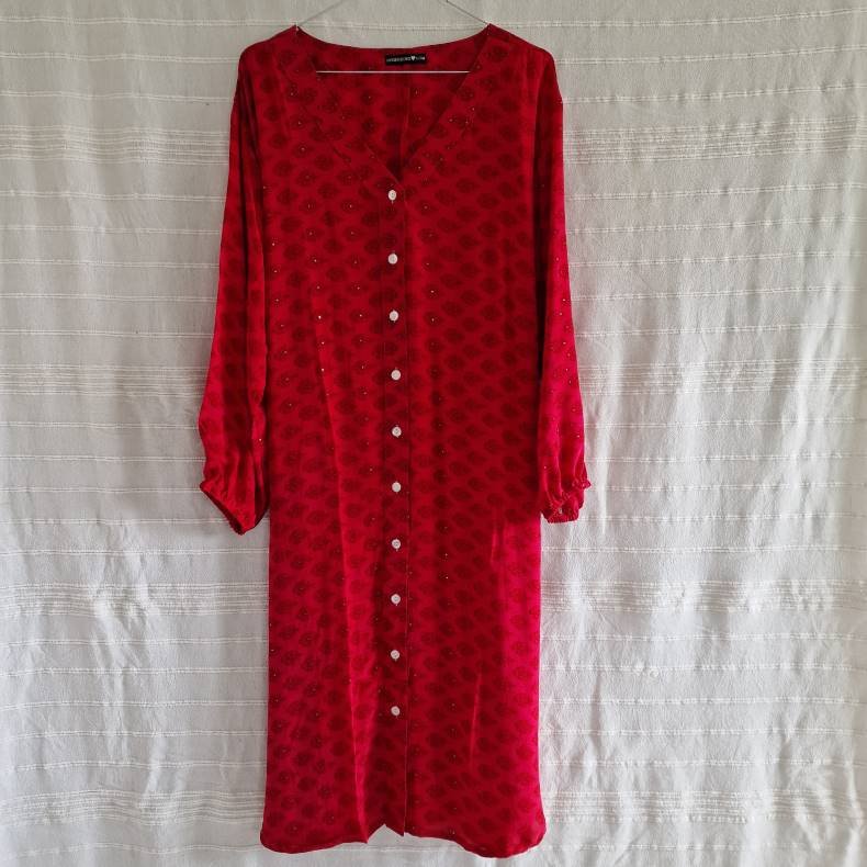 Rose vintage silke kjole No.41