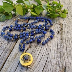 Lapis lazuli bl medaljon luksus boheme mala