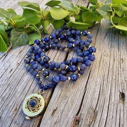 Lapis lazuli bl medaljon luksus boheme mala