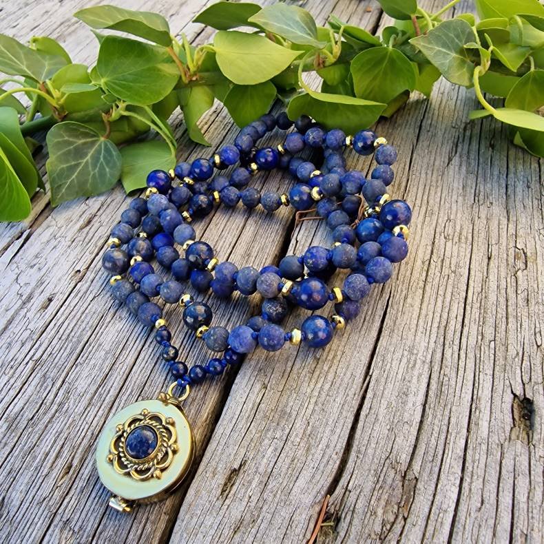 Lapis lazuli bl medaljon luksus boheme mala