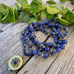 Lapis lazuli bl medaljon luksus boheme mala