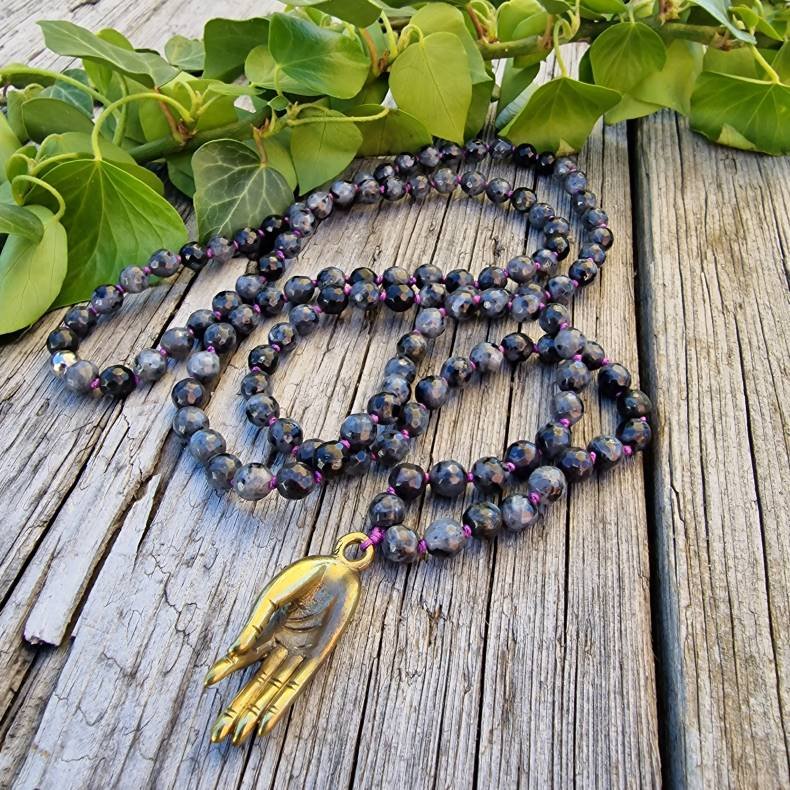 Lavekit mudra med lilla luksus boheme mala