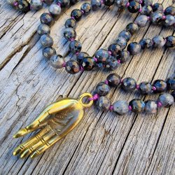 Lavekit mudra med lilla luksus boheme mala