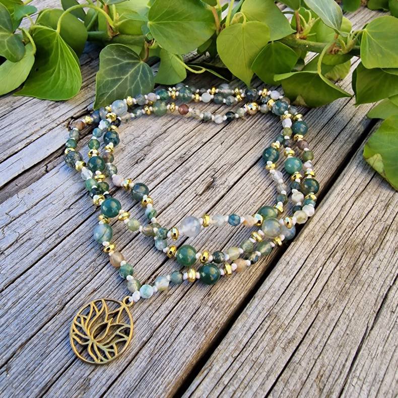 Moss agate petit flower luksus boheme mala 