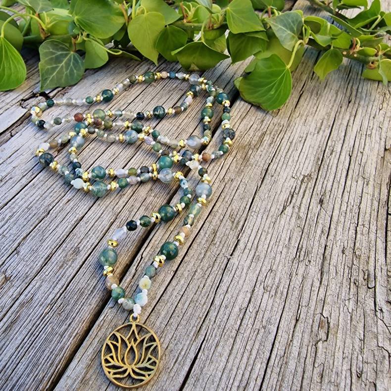 Moss agate petit flower luksus boheme mala 