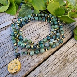 Moss agate ohm Luksus boheme mala