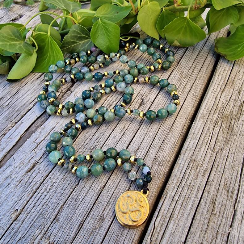 Moss agate ohm Luksus boheme mala