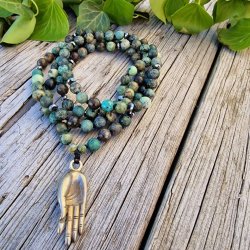 Afrikansk turkis mudra S luksus boheme mala