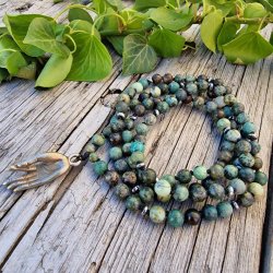 Afrikansk turkis mudra S luksus boheme mala