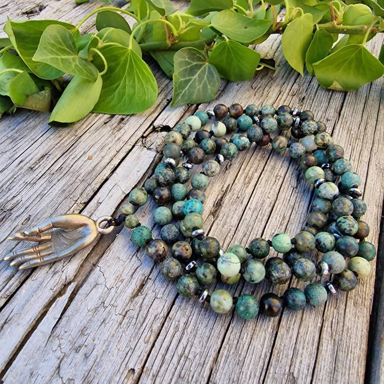 Afrikansk turkis mudra S luksus boheme mala