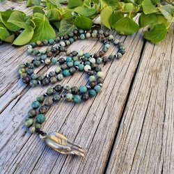 Afrikansk turkis mudra S luksus boheme mala