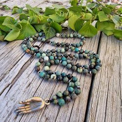 Afrikansk turkis mudra S luksus boheme mala