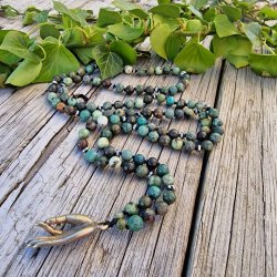 Afrikansk turkis mudra S luksus boheme mala