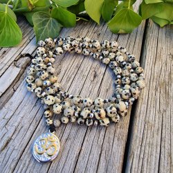 Dalmatiner jaspis Ohm S unisex luksus boheme mala